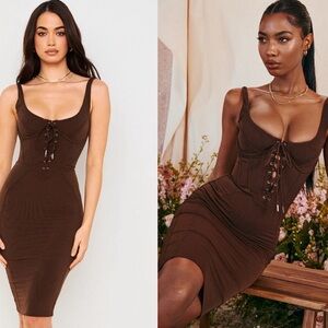 House of CB Simona chocolate brown dress